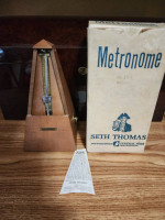 Vintage Seth Thomas Metronome De Maelzel Walnut Wood