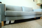 Fabric three-seat IKEA sofa