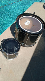 Various drums and kick pedal used