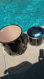 Various drums and kick pedal used