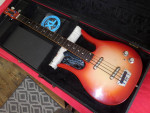 Dynelectron Longhorn (Danelectro copy) Fretless Bs w/ cs