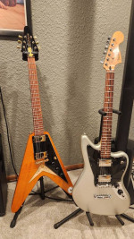 Dynamic Duo! Epiphone Amos V and Fender Jaguar HH! Trades OK!