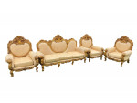 Vintage Hand Carved Sofa and 3 Chairs