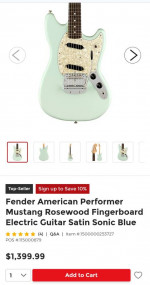 Fender AMERICAN PERFORMER MUSTANG - sonic blue - USA