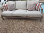 Patio Sofa 3 Cushion Teak Finish