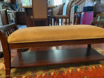 Sectional sofa with matching bench and 3 nesting glass table