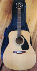 Yamaha F-315 6 string acoustic guitar with Roadrunner padded gig bag