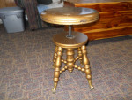 Antique Adjustable Piano Stool w/Glass Ball and Claw Feet