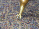 Antique Adjustable Piano Stool w/Glass Ball and Claw Feet