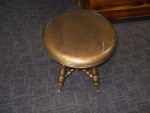 Antique Adjustable Piano Stool w/Glass Ball and Claw Feet