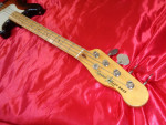 Vintage 1983 Squier Japan SQ Bullet 34 Bass Guitar Sunburst.