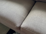 Room & Board Jasper Sofa, 86” in Pelham Taupe Weave w/ Walnut tapered