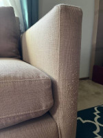 Room & Board Jasper Sofa, 86” in Pelham Taupe Weave w/ Walnut tapered