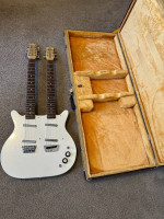 Danelectro White Pearl 12 / 6 String Double Neck Electric Guitar
