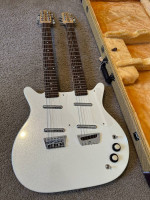 Danelectro White Pearl 12 / 6 String Double Neck Electric Guitar