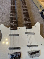 Danelectro White Pearl 12 / 6 String Double Neck Electric Guitar