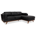 Mid century modern leather sectional chaise sofa couch article cb2
