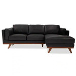 Mid century modern leather sectional chaise sofa couch article cb2