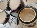 Drum Acoustic Complete Upgraded Set w/ Stands Cymbals Evans Heads Etc