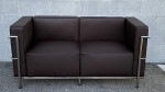 NEW LEATHER CORBUSIER STYLE LOVESEAT SOFA LC3