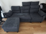 Convertible Sectional Couch, 3 Seat L Shaped Sofa