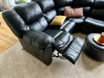 Leather Sectional Sofa (black) with recliners, hide a bed