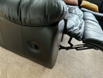 Leather Sectional Sofa (black) with recliners, hide a bed