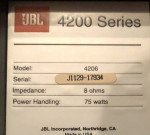 JBL 4206 Studio Monitors and Reference amp