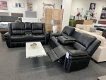 Power reclining sofa and loveseat