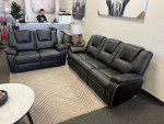 Power reclining sofa and loveseat