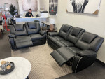 Power reclining sofa and loveseat
