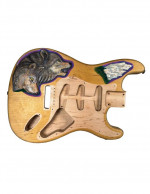 Custom Maple Stratocaster Body - Montana Carvings - Wolves