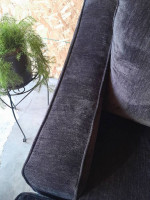 MCM Modern Curved Arm NAVY Blue Velvet Fabric Sofa Loveseat