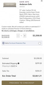 Ethan Allen Tuxedo Anderson Tufted Sofa (Delivery available)