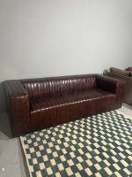 Castle Top Grain Leather Sofa (Delivery Available)