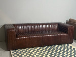 Castle Top Grain Leather Sofa (Delivery Available)