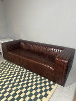 Castle Top Grain Leather Sofa (Delivery Available)