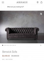 Arhaus Chesterfield Sofa (Delivery Available)