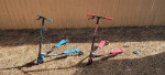 TWO Yvolution Y-Fliker Scooters (red and blue)