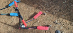 TWO Yvolution Y-Fliker Scooters (red and blue)