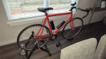 Cannondale R300 and trainer stand.