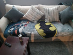 Nice and clean sofa with pillows