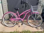Micargi pantera GTS Woman’s Pink cruiser w-basket and Springer front