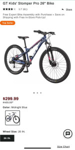 26 in GT Stomper Pro Mountain Bike