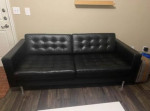 Black leather sofa