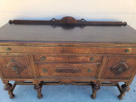 Vintage modern regency wood console Media entryway buffet sofa sideboa