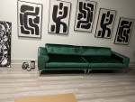 111”  Emerald Green Velvet Sofa