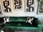 111”  Emerald Green Velvet Sofa