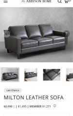 New Modern Leather Sofa (Delivery Available)