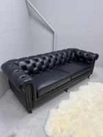 Top Grain Leather Chesterfield Sofa (Delivery Available)